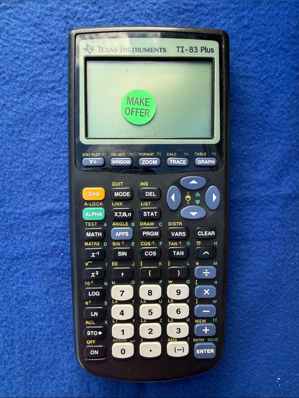 Texas Instruments TI-83 Plus Graphing Calculator - Black with Green Accent